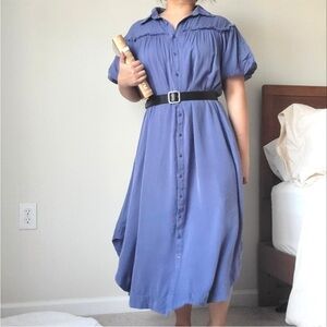 Blue Mineral Washed Button Down
Puff Sleeve Bookgirl Academia
Shirt Dress